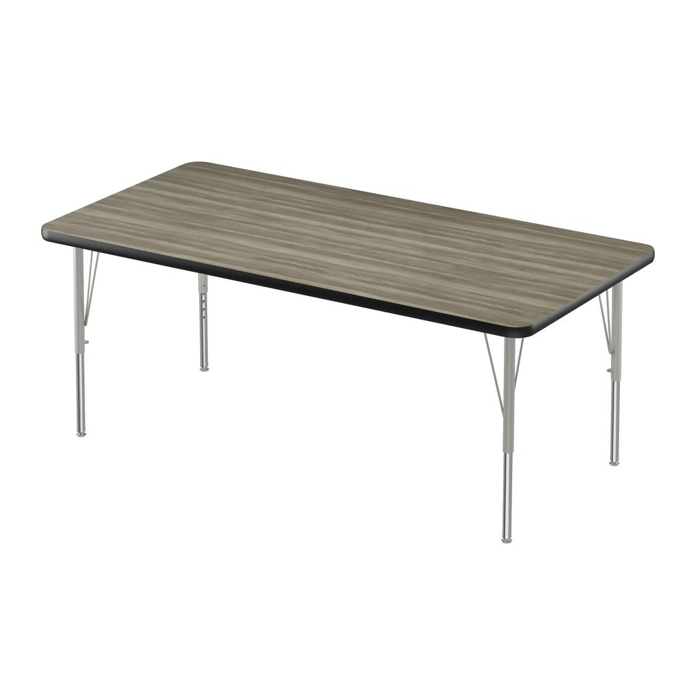 Deluxe High-Pressure Top Activity Tables, 30x72" RECTANGULAR, NEW ENGLAND DRIFTWOOD SILVER MIST. Picture 1