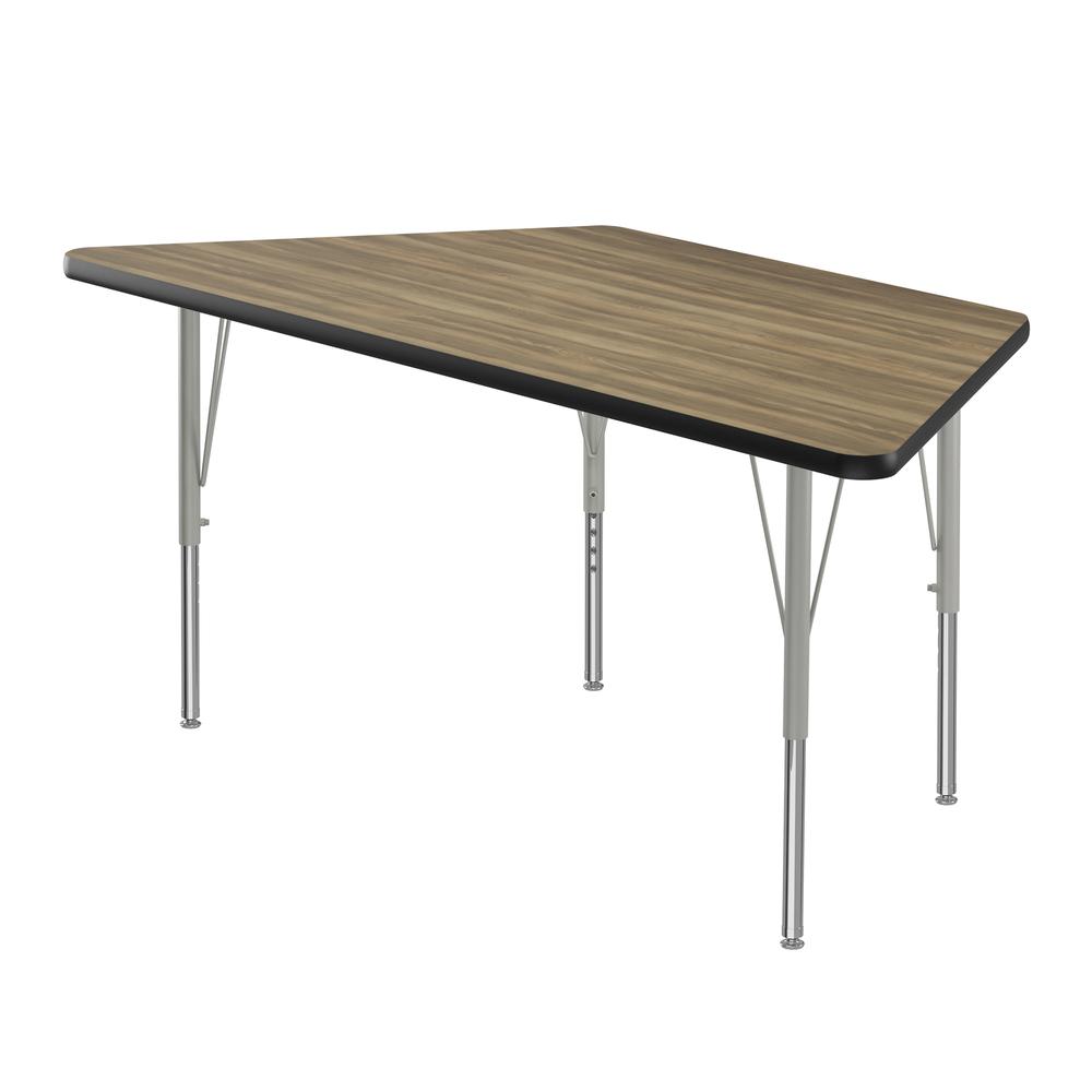 Deluxe High-Pressure Top Activity Tables 30x60", TRAPEZOID COLONIAL HICKORY SILVER MIST. Picture 3
