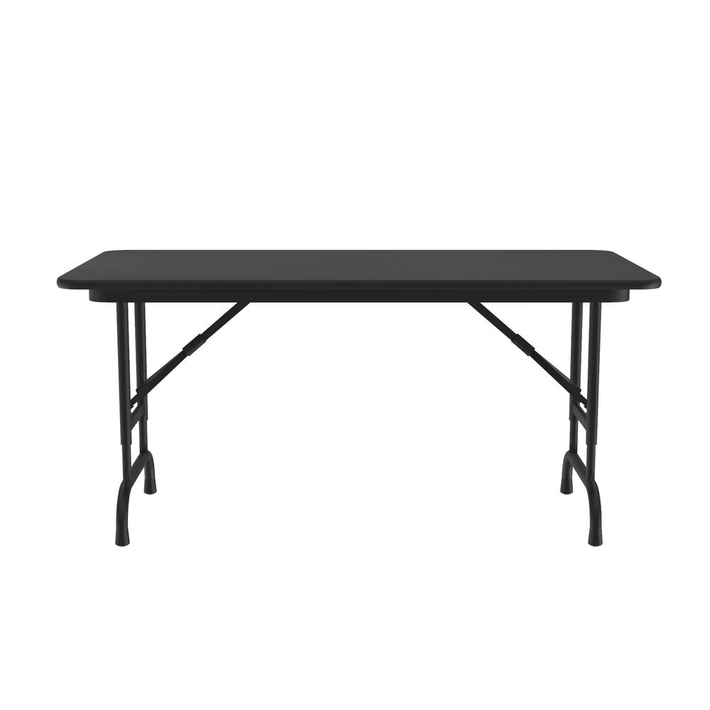 Adjustable Height Thermal Fused Laminate Top Folding Table 24x48" RECTANGULAR BLACK GRANITE, BLACK. Picture 1