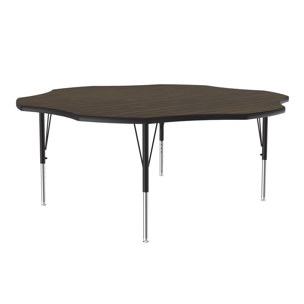 Deluxe High-Pressure Top Activity Tables, 60x60" FLOWER WALNUT, BLACK/CHROME. Picture 3