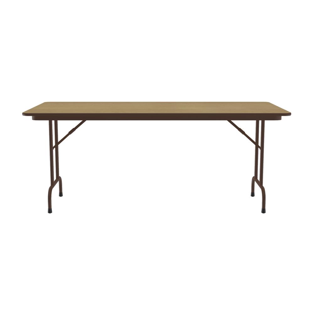 Deluxe High Pressure Top Folding Table 36x96" RECTANGULAR FUSION MAPLE, BROWN. Picture 2