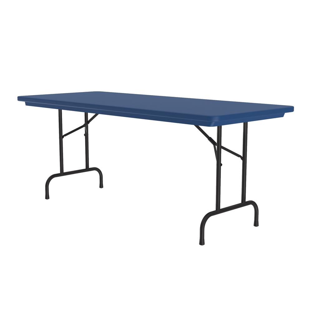 Commercial Blow-Molded Plastic Folding Table 30x60" RECTANGULAR BLUE - BLACK. Picture 9