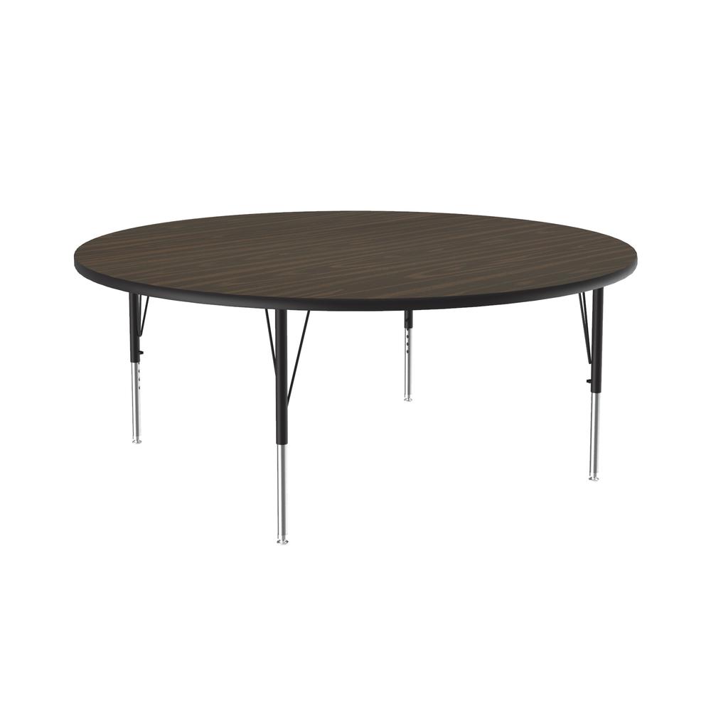 Commercial Laminate Top Activity Tables 60x60" ROUND, WALNUT BLACK/CHROME. Picture 9