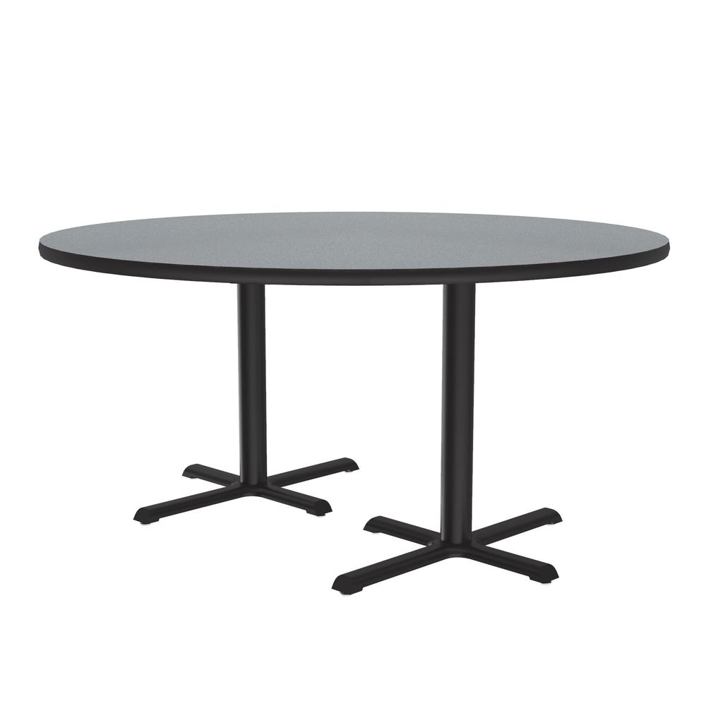 Table Height Deluxe High-Pressure Café and Breakroom Table 60x60" ROUND GRAY GRANITE, BLACK. Picture 5