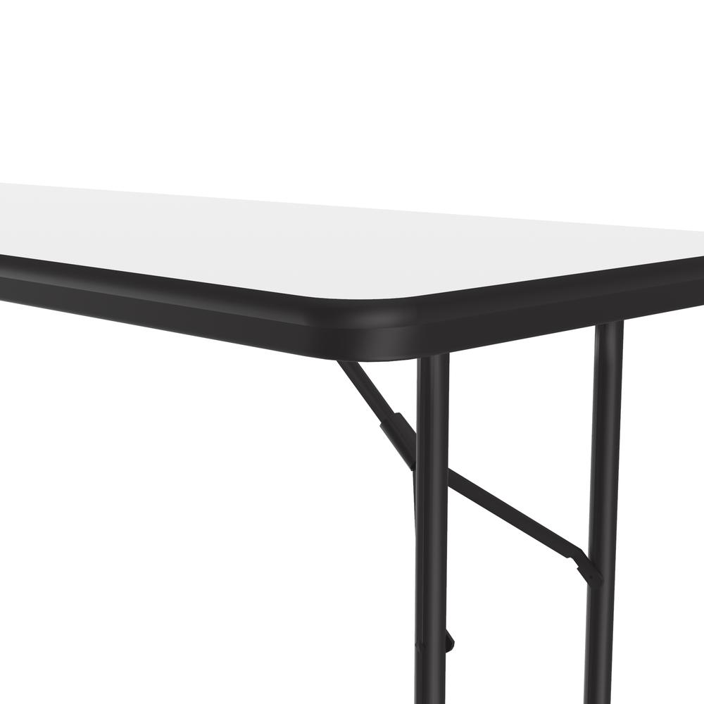 Deluxe High Pressure Top Folding Table, 24x60" RECTANGULAR WHITE BLACK. Picture 4