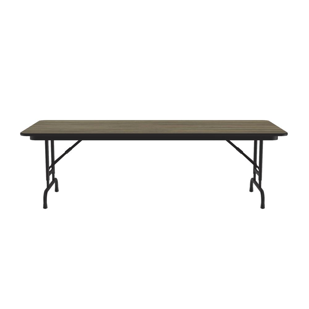 Adjustable Height High Pressure Top Folding Table 30x96" RECTANGULAR, COLONIAL HICKORY BLACK. Picture 2