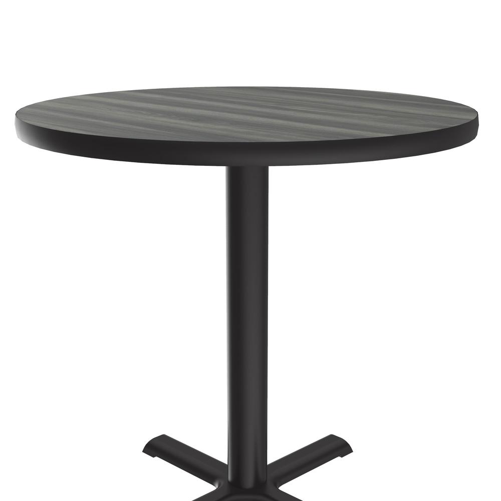 Table Height Deluxe High-Pressure Café and Breakroom Table, 24x24" ROUND NEW ENGLAND DRIFTWOOD BLACK. Picture 5