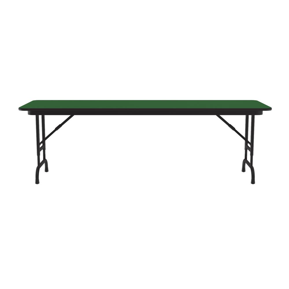Adjustable Height High Pressure Top Folding Table 24x60", RECTANGULAR, GREEN, BLACK. Picture 2