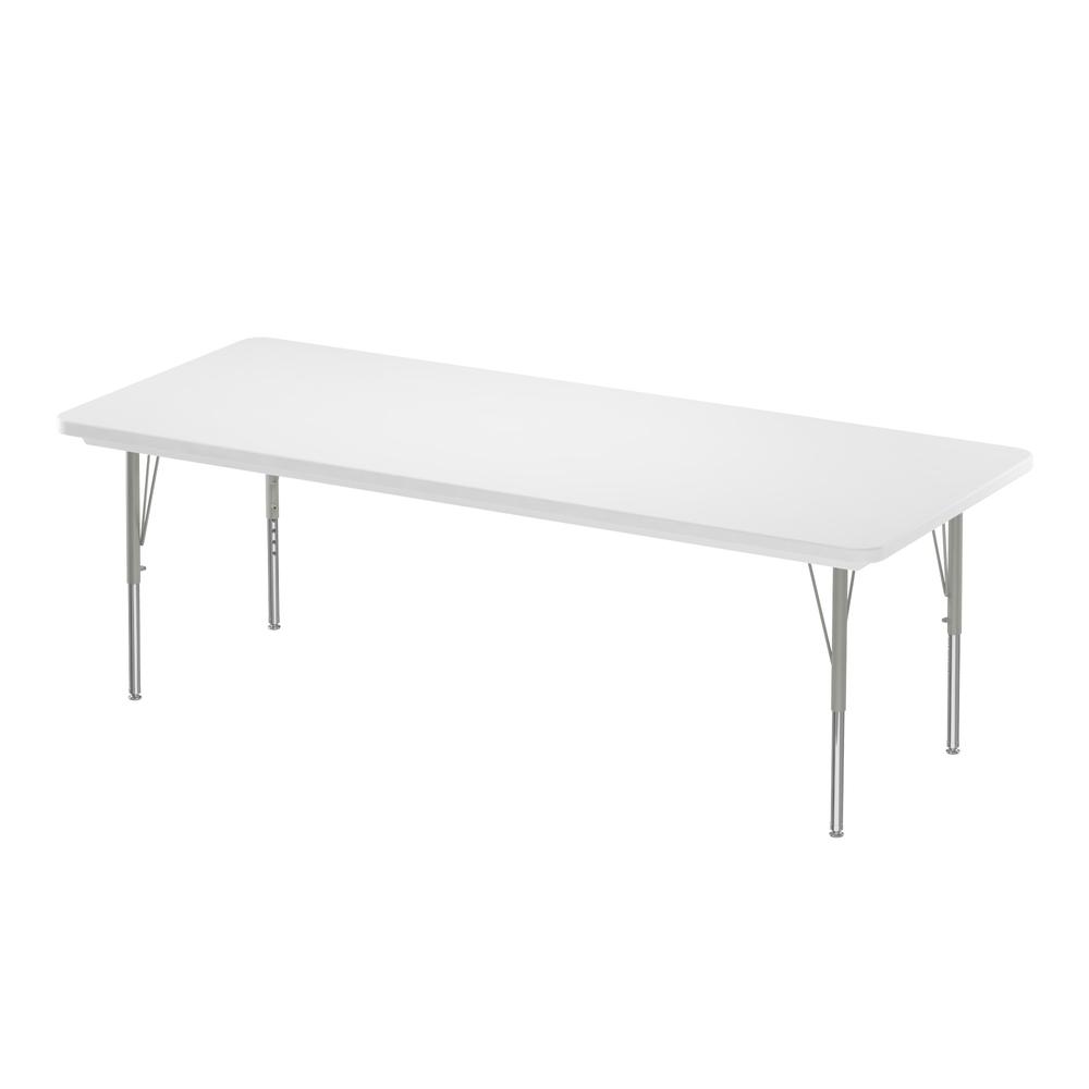 Commercial Blow-Molded Plastic Top Activity Tables, 30x96" RECTANGULAR GRAY GRANITE, SILVER MIST. Picture 1