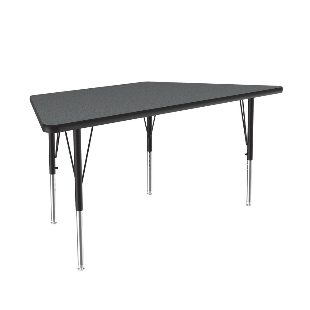 Deluxe High-Pressure Top Activity Tables 30x60" TRAPEZOID MONTANA GRANITE, BLACK/CHROME. Picture 1
