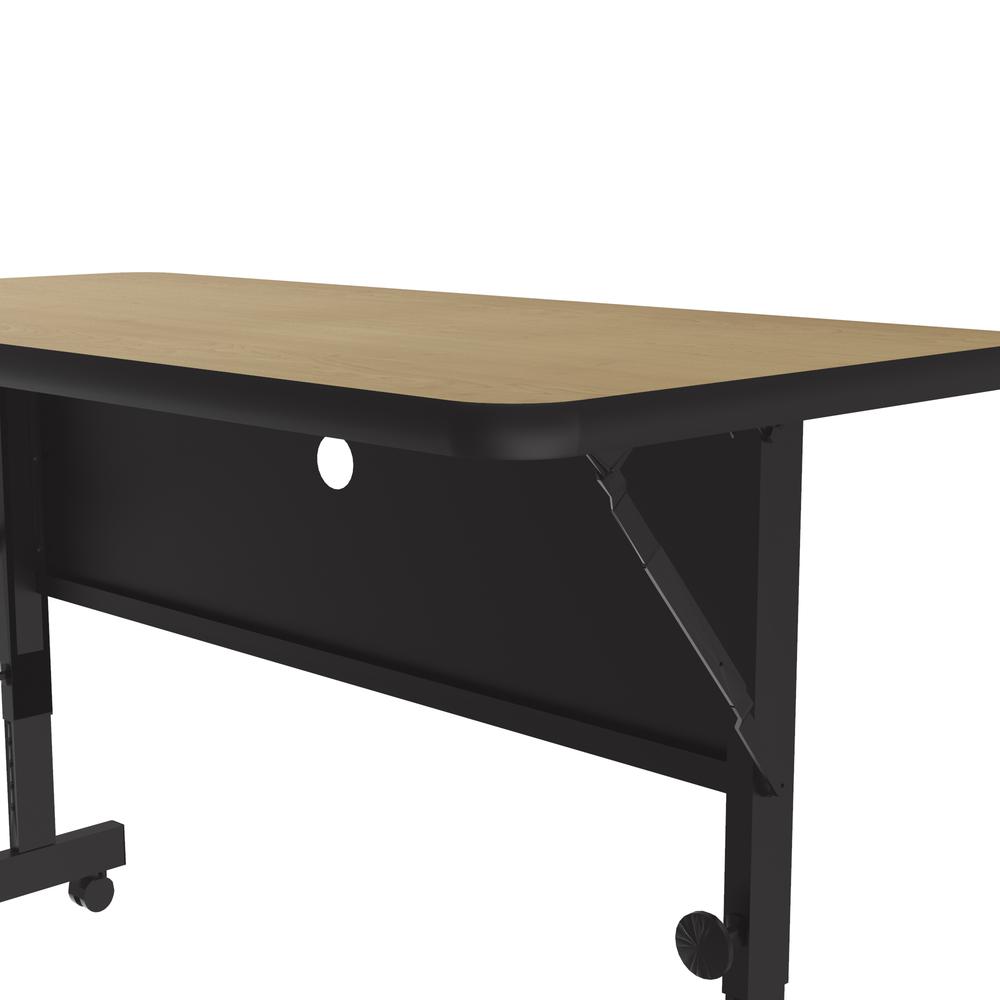 Deluxe High Pressure Top Flip Top Table, 24x48", RECTANGULAR, FUSION MAPLE, BLACK. Picture 8