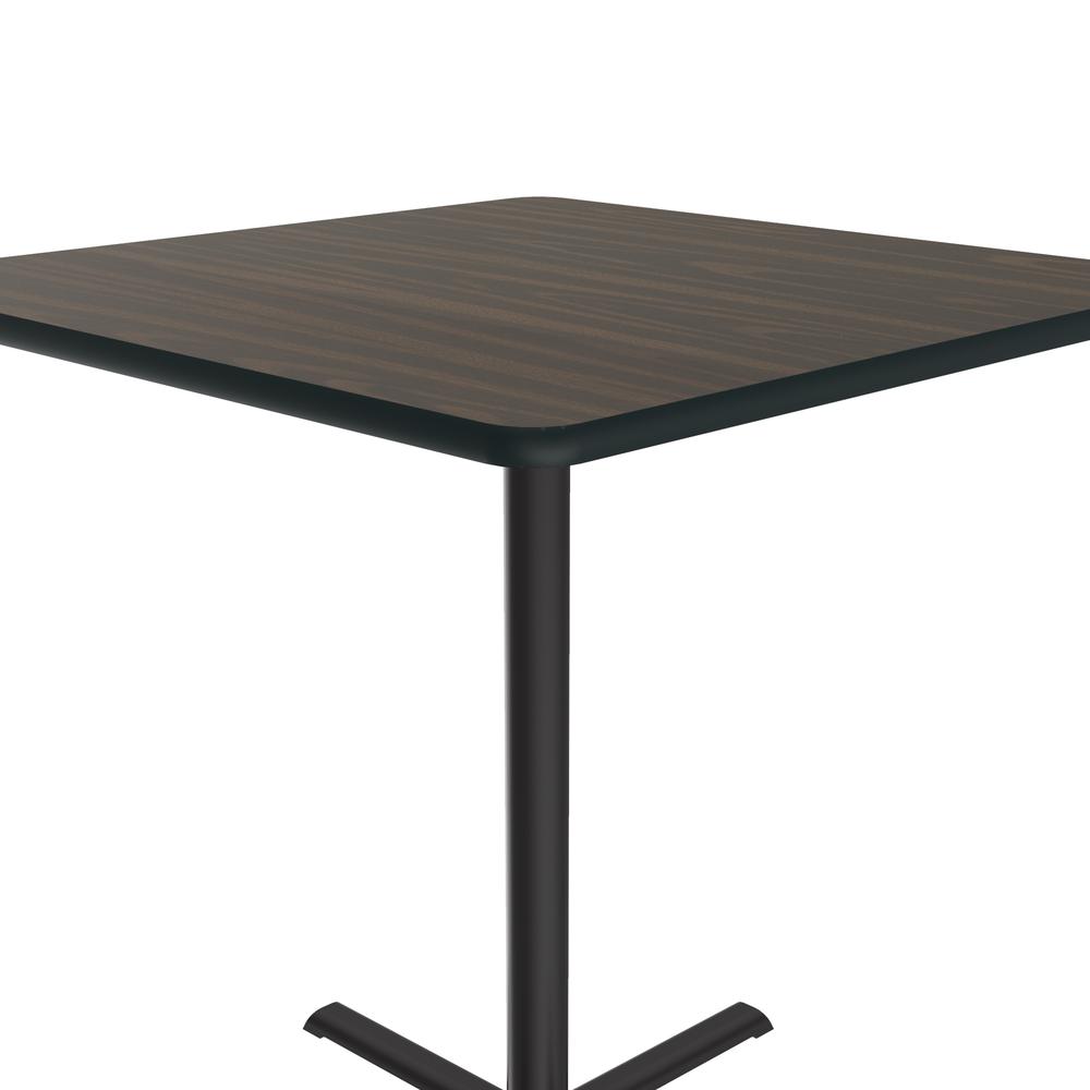 Bar Stool/Standing Height Commercial Laminate Café and Breakroom Table 42x42" SQUARE WALNUT, BLACK. Picture 1