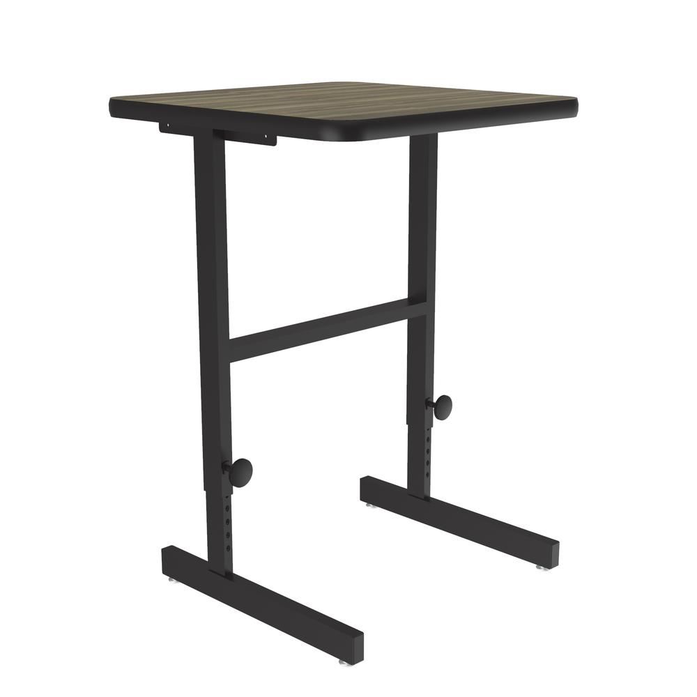 Deluxe High-Pressure Laminate Top Adjustable Standing  Height Work Station, 20x24", RECTANGULAR, COLONIAL HICKORY BLACK. Picture 1