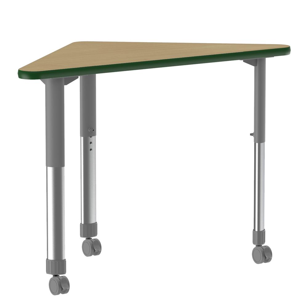 Deluxe High Pressure Collaborative Desk with Casters 41x23" WING, FUSION MAPLE GRAY/CHROME. Picture 1