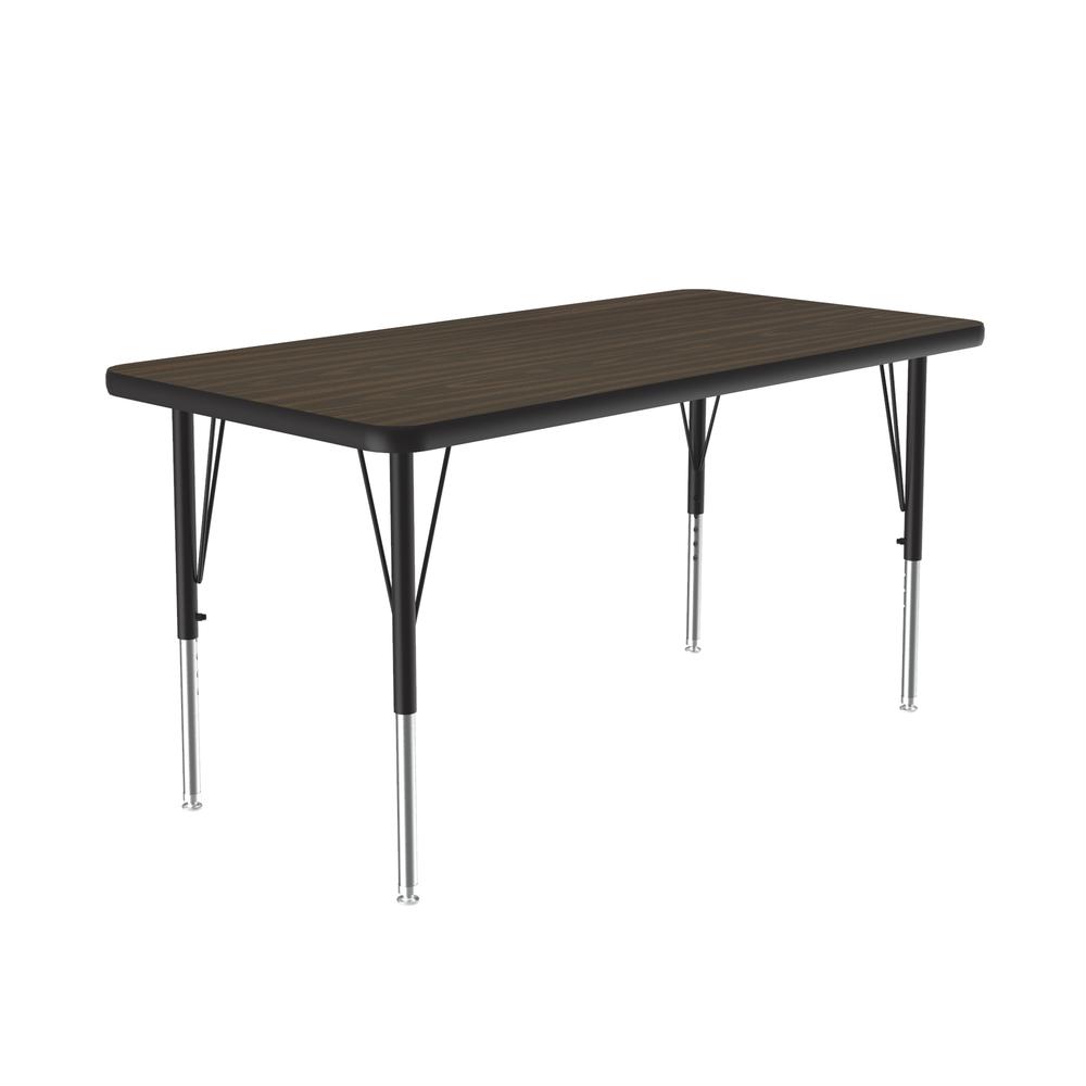 Commercial Laminate Top Activity Tables 24x48" RECTANGULAR WALNUT, BLACK/CHROME. Picture 5