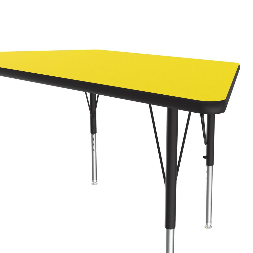 Deluxe High-Pressure Top Activity Tables 30x60" TRAPEZOID, YELLOW , BLACK/CHROME. Picture 5