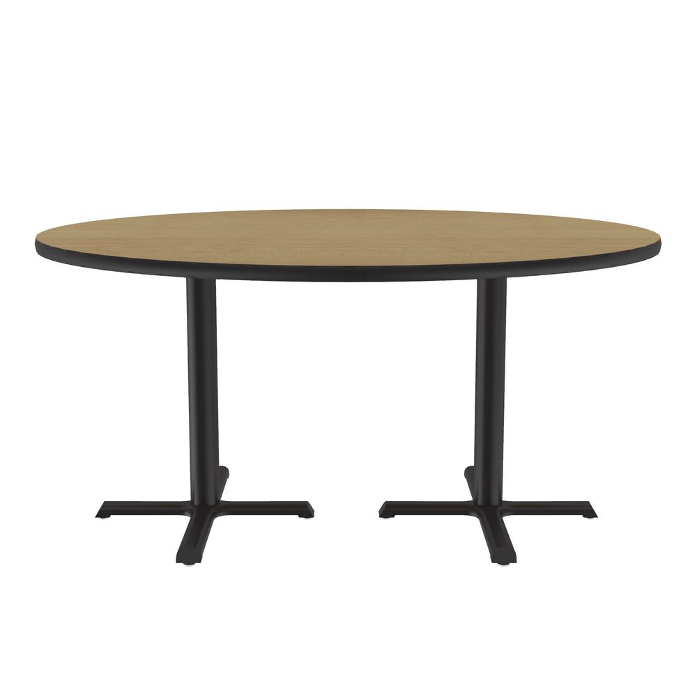 Table Height Deluxe High-Pressure Café and Breakroom Table, 60x60", ROUND, FUSION MAPLE, BLACK. Picture 9