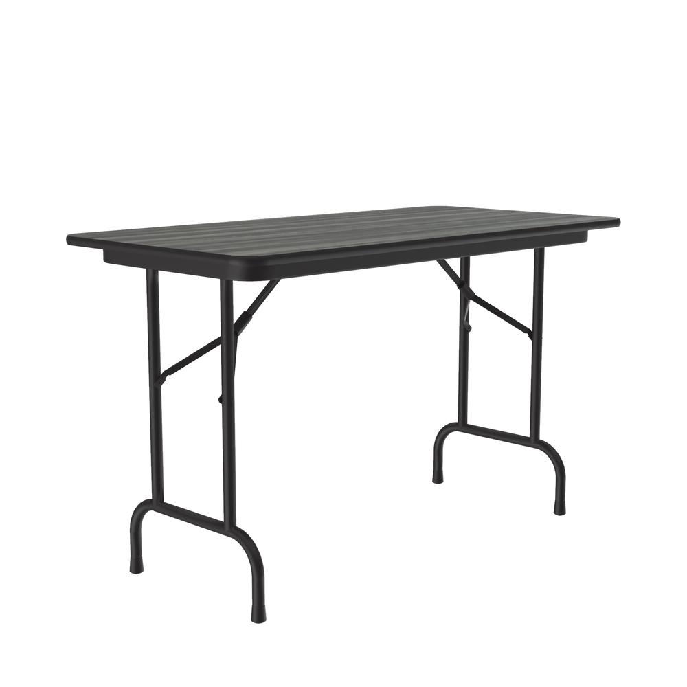 Deluxe High Pressure Top Folding Table, 24x48" RECTANGULAR, NEW ENGLAND DRIFTWOOD BLACK. Picture 2
