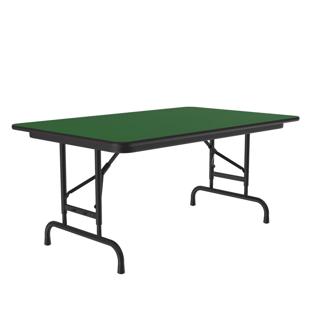 Adjustable Height High Pressure Top Folding Table, 30x48" RECTANGULAR, GREEN BLACK. Picture 2
