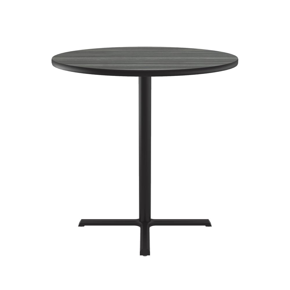Bar Stool/Standing Height Deluxe High-Pressure Café and Breakroom Table 48x48", ROUND, NEW ENGLAND DRIFTWOOD, BLACK. Picture 8