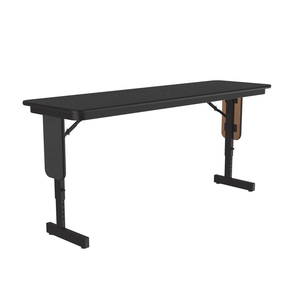 Adjustable Height Commercial Laminate Folding Seminar Table with Panel Leg, 18x60", RECTANGULAR, BLACK GRANITE BLACK. Picture 7