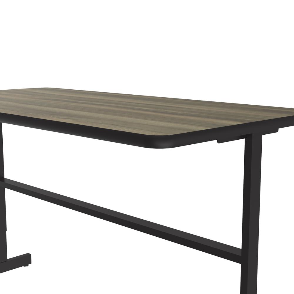 Deluxe High-Pressure Laminate Top Adjustable Standing  Height Work Station, 30x60" RECTANGULAR, COLONIAL HICKORY BLACK. Picture 5