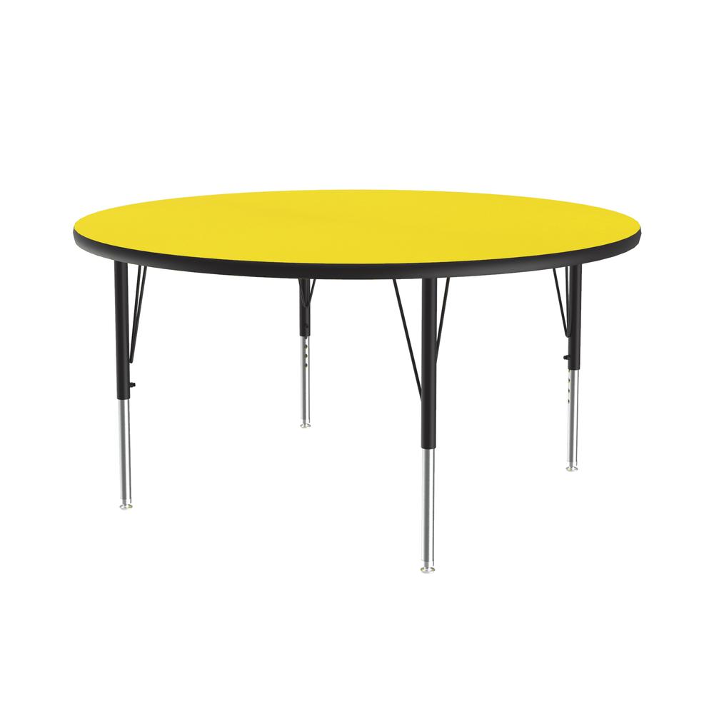 Deluxe High-Pressure Top Activity Tables 48x48", ROUND YELLOW  BLACK/CHROME. Picture 9