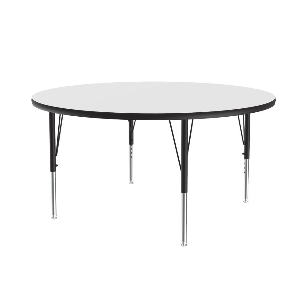 Deluxe High-Pressure Top Activity Tables 48x48" ROUND, WHITE, BLACK/CHROME. Picture 6
