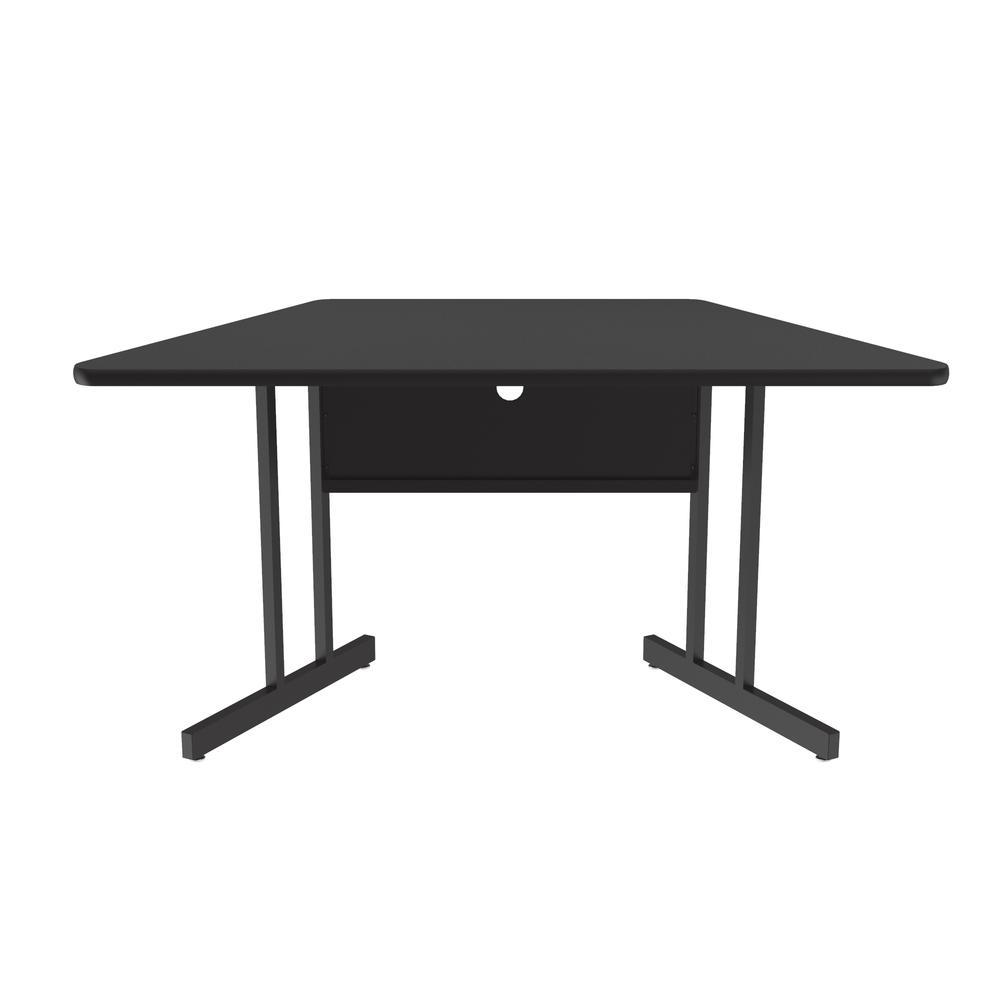 Desk Height Commercial Lamiante Top, Trapezoid, Computer/Student Desks, 30x60" TRAPEZOID, BLACK GRANITE BLACK. Picture 4
