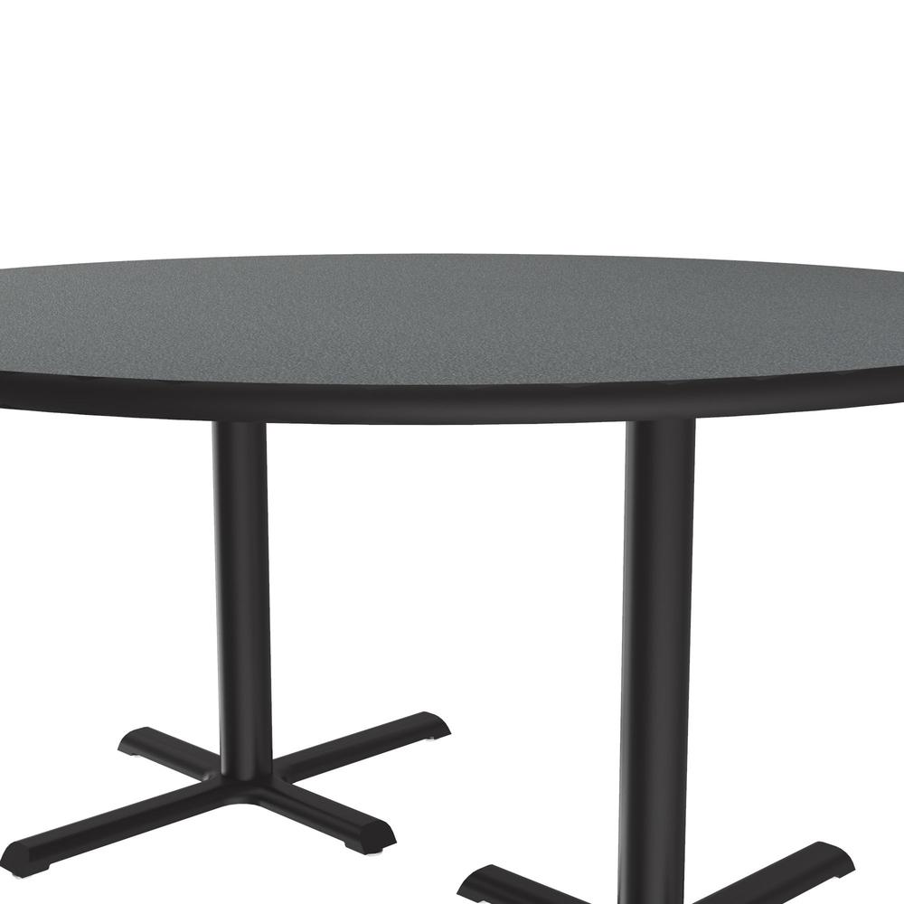 Table Height Deluxe High-Pressure Café and Breakroom Table, 60x60" ROUND, MONTANA GRANITE BLACK. Picture 3