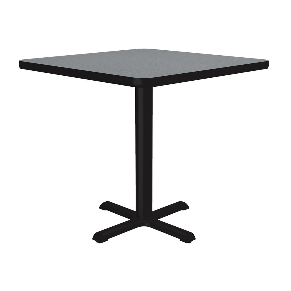 Table Height Deluxe High-Pressure Café and Breakroom Table, 30x30" SQUARE GRAY GRANITE, BLACK. Picture 9