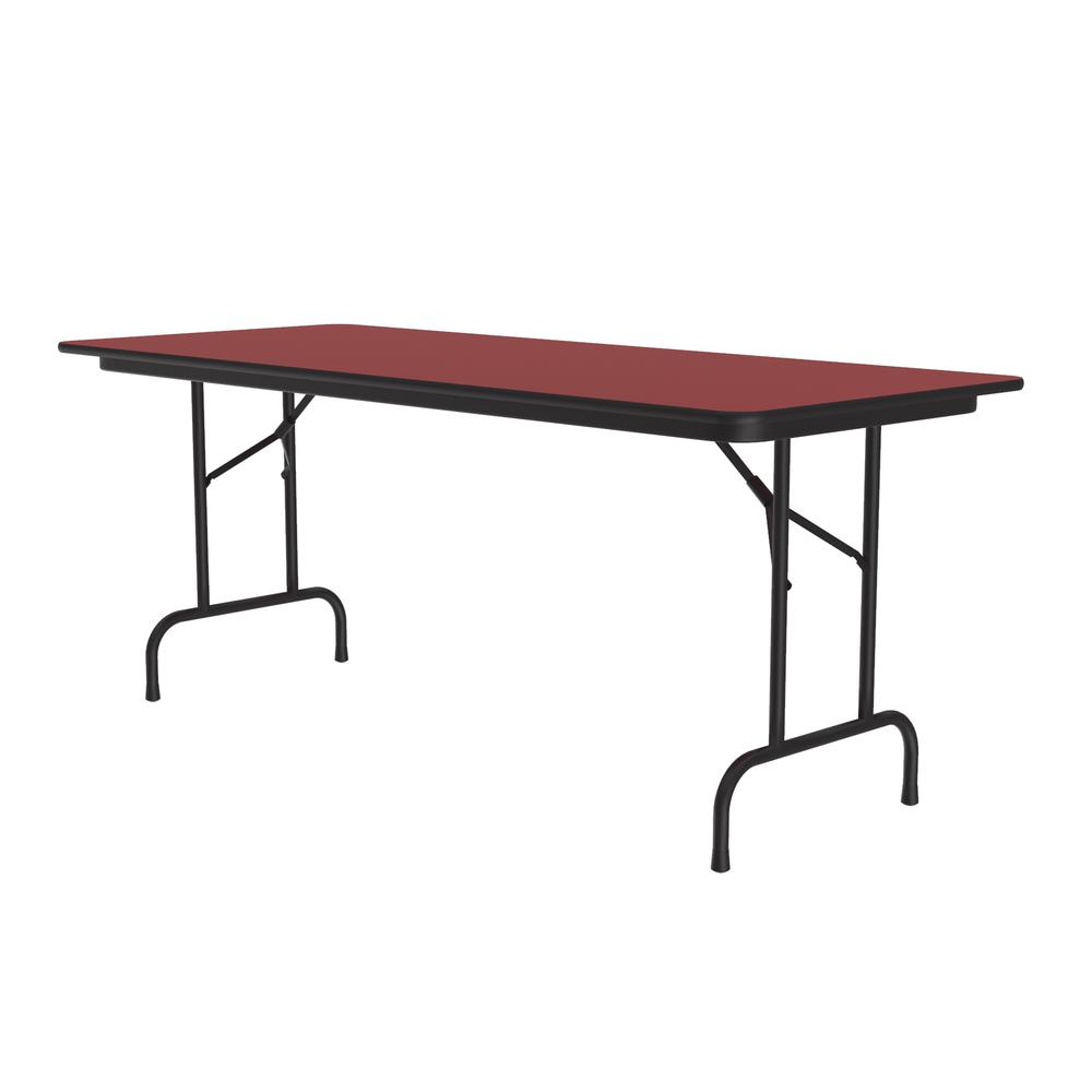 Deluxe High Pressure Top Folding Table 30x96" RECTANGULAR RED, BLACK. Picture 2