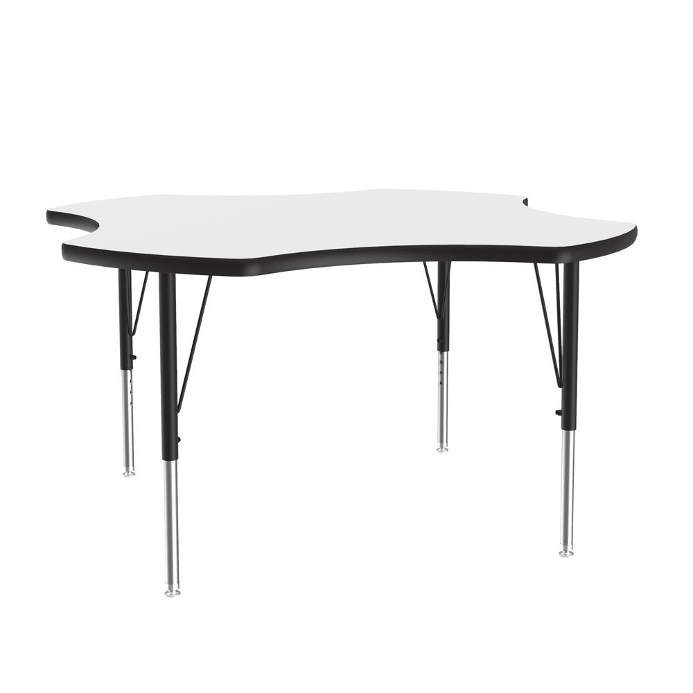 Deluxe High-Pressure Top Activity Tables, 48x48" CLOVER WHITE BLACK/CHROME. Picture 4
