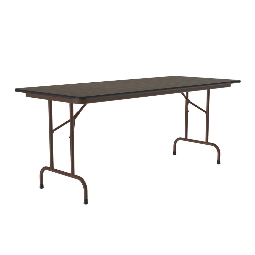 Deluxe High Pressure Top Folding Table 30x72", RECTANGULAR WALNUT BROWN. Picture 3