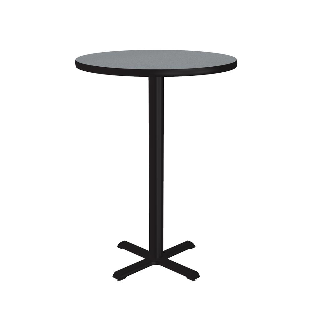Bar Stool/Standing Height Commercial Laminate Café and Breakroom Table, 30x30", ROUND, GRAY GRANITE, BLACK. Picture 6