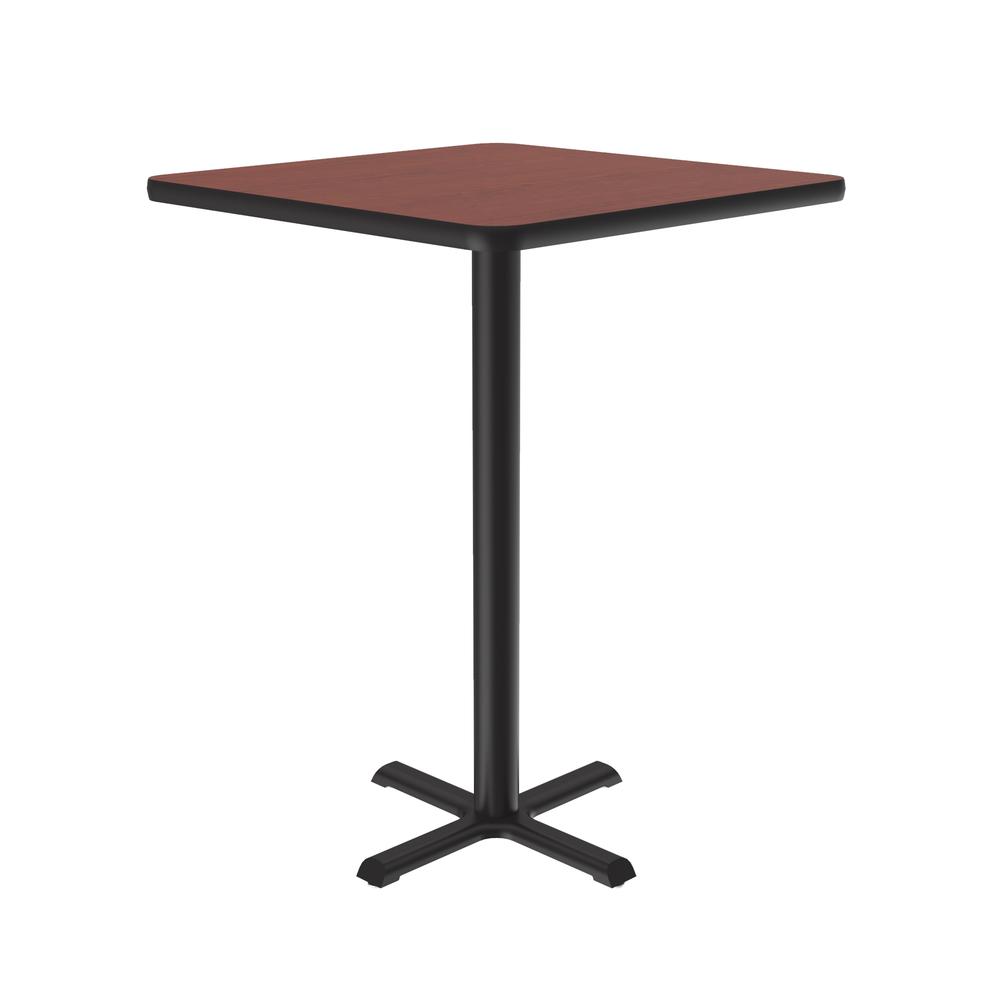 Bar Stool/Standing Height Deluxe High-Pressure Café and Breakroom Table, 24x24", SQUARE, CHERRY, BLACK. Picture 2