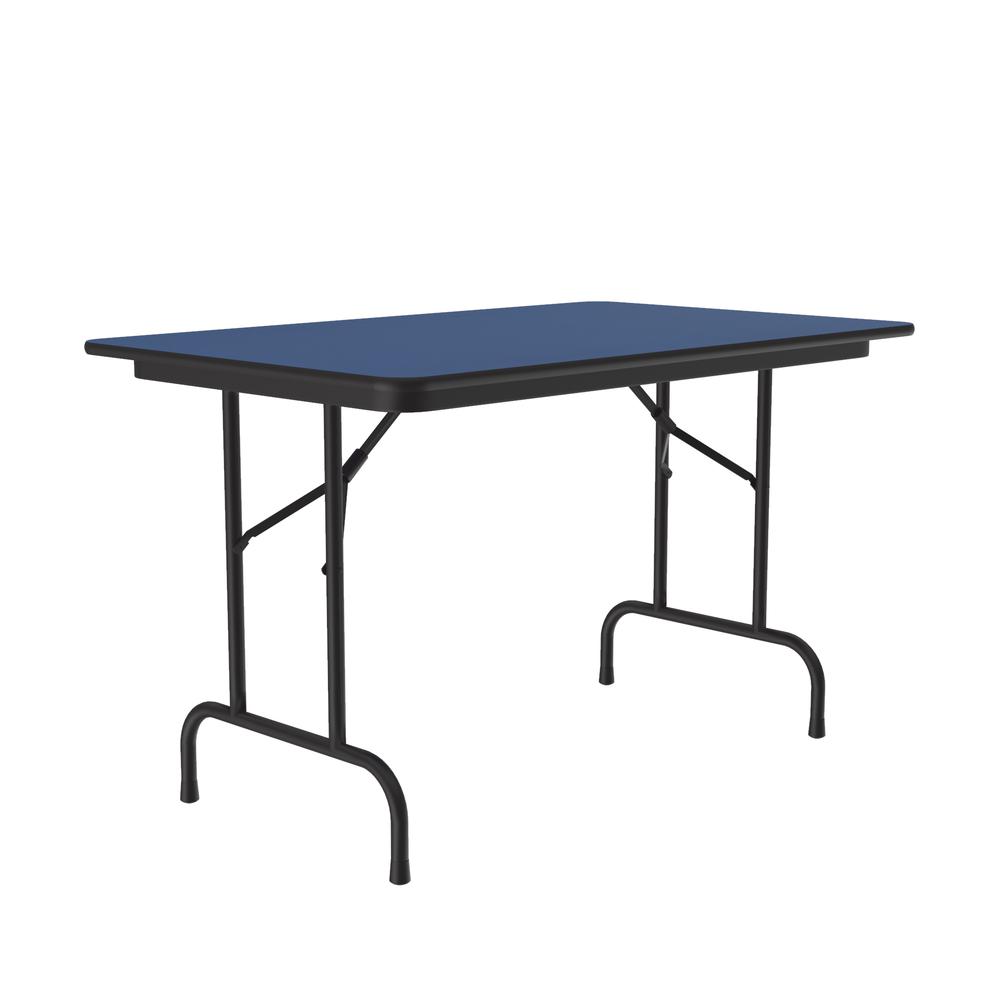 Deluxe High Pressure Top Folding Table 30x48" RECTANGULAR, BLUE, BLACK. Picture 6