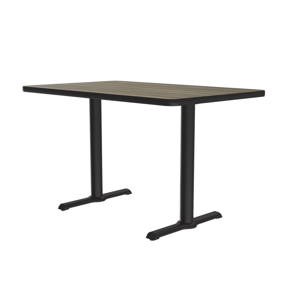 Table Height Deluxe High-Pressure Café and Breakroom Table 30x48", RECTANGULAR COLONIAL HICKORY, BLACK. Picture 6