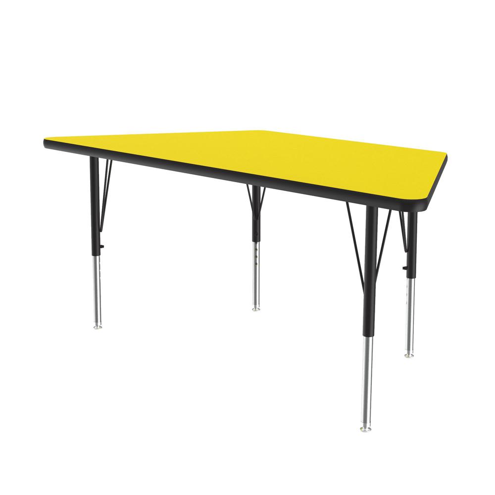 Deluxe High-Pressure Top Activity Tables 30x60" TRAPEZOID, YELLOW , BLACK/CHROME. Picture 6