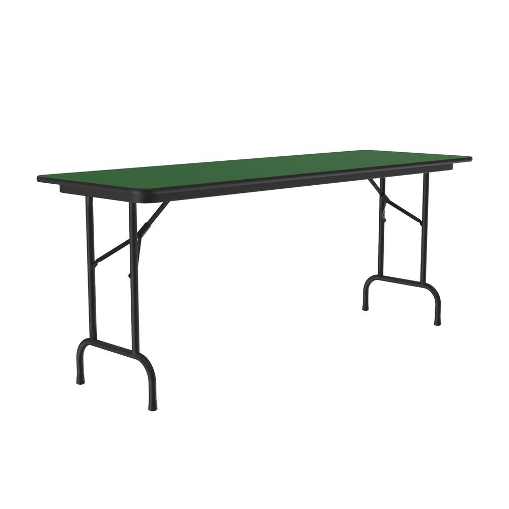 Deluxe High Pressure Top Folding Table, 24x72" RECTANGULAR, GREEN BLACK. Picture 1