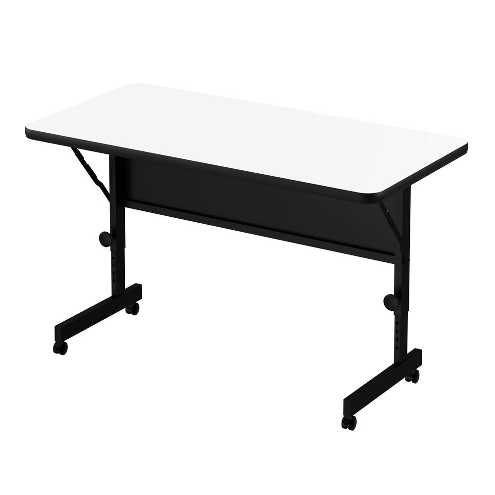 Markerboard-Dry Erase - Deluxe High Pressure Top Flip Top Table 24x48 RECTANGULAR, FROSTY WHITE, BLACK. Picture 1