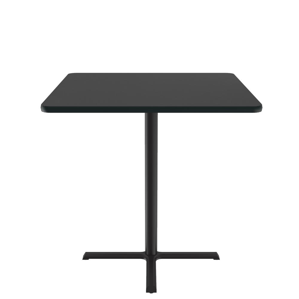 Bar Stool/Standing Height Commercial Laminate Café and Breakroom Table, 36x36" SQUARE, BLACK GRANITE BLACK. Picture 3