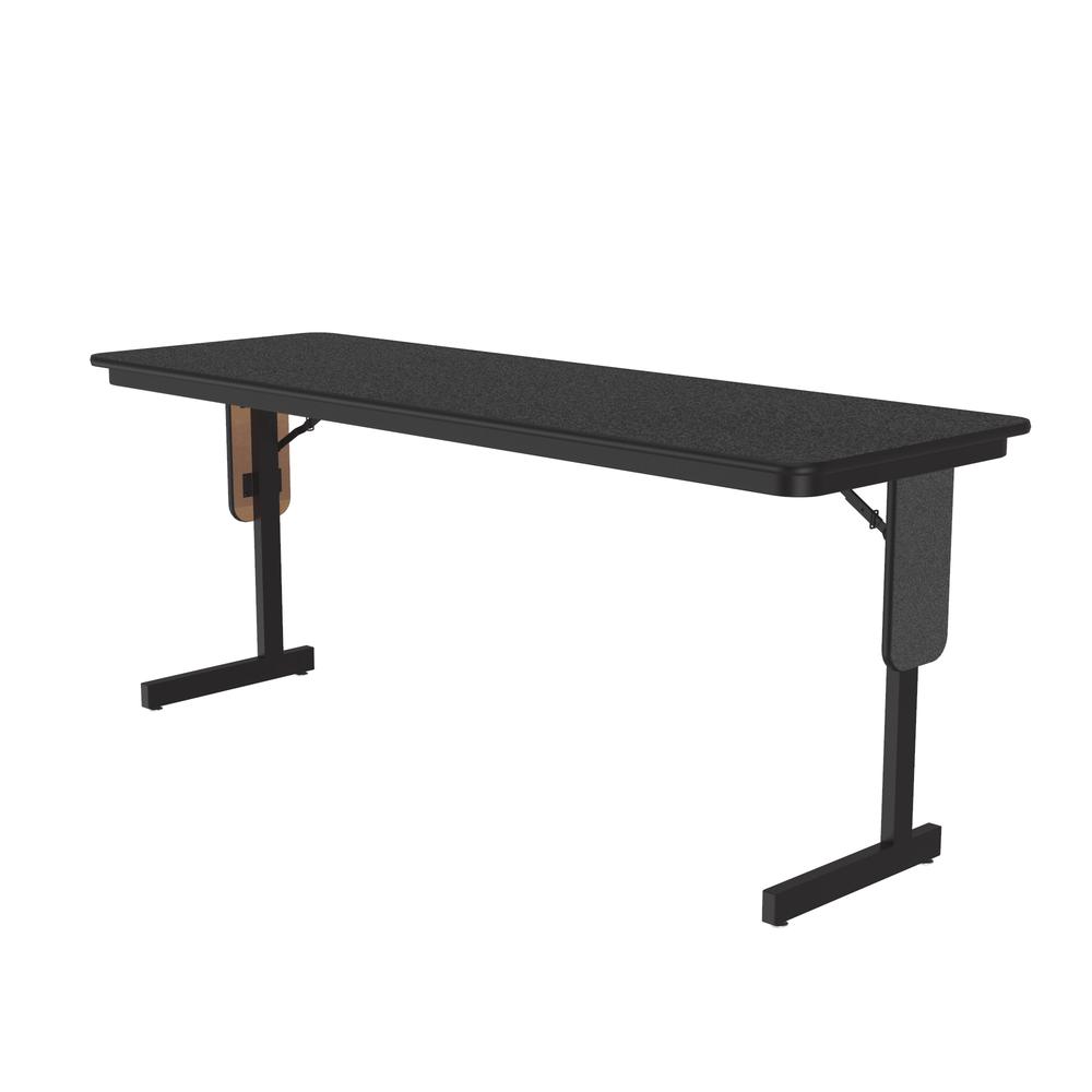 Deluxe High-Pressure Folding Seminar Table with Panel Leg, 24x72", RECTANGULAR, BLACK GRANITE, BLACK. Picture 5