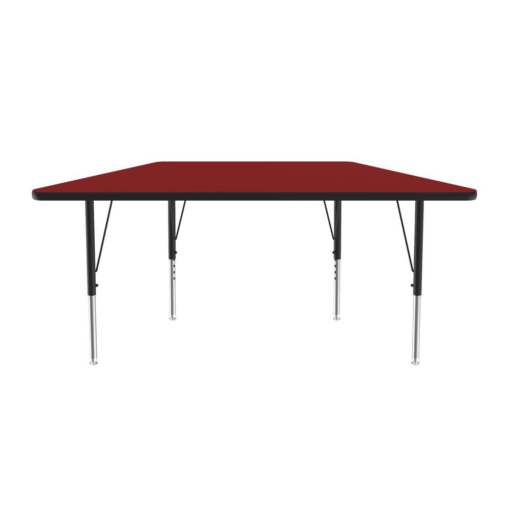 Deluxe High-Pressure Top Activity Tables, 30x60" TRAPEZOID RED BLACK/CHROME. Picture 5