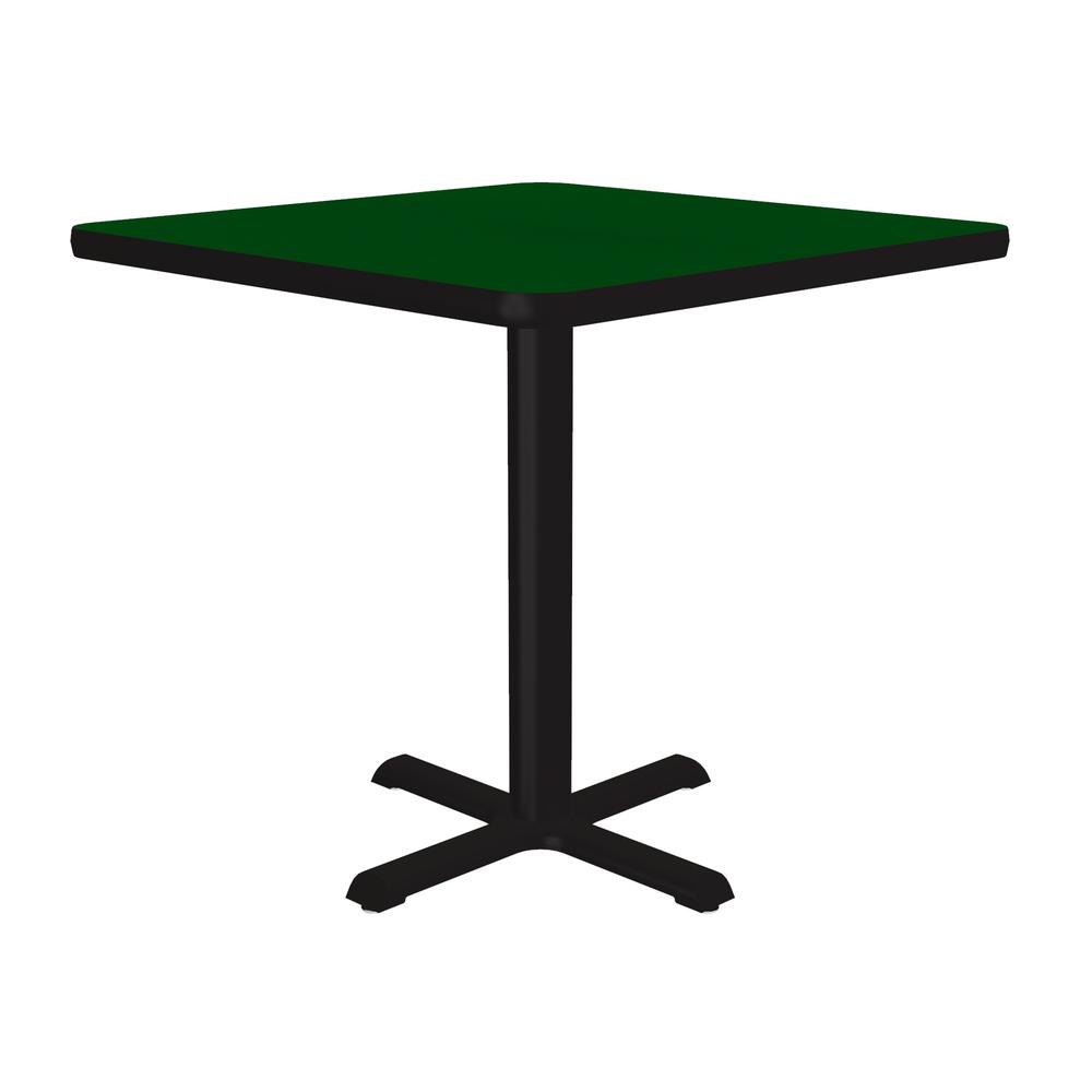 Table Height Deluxe High-Pressure Café and Breakroom Table, 30x30", SQUARE GREEN BLACK. Picture 1