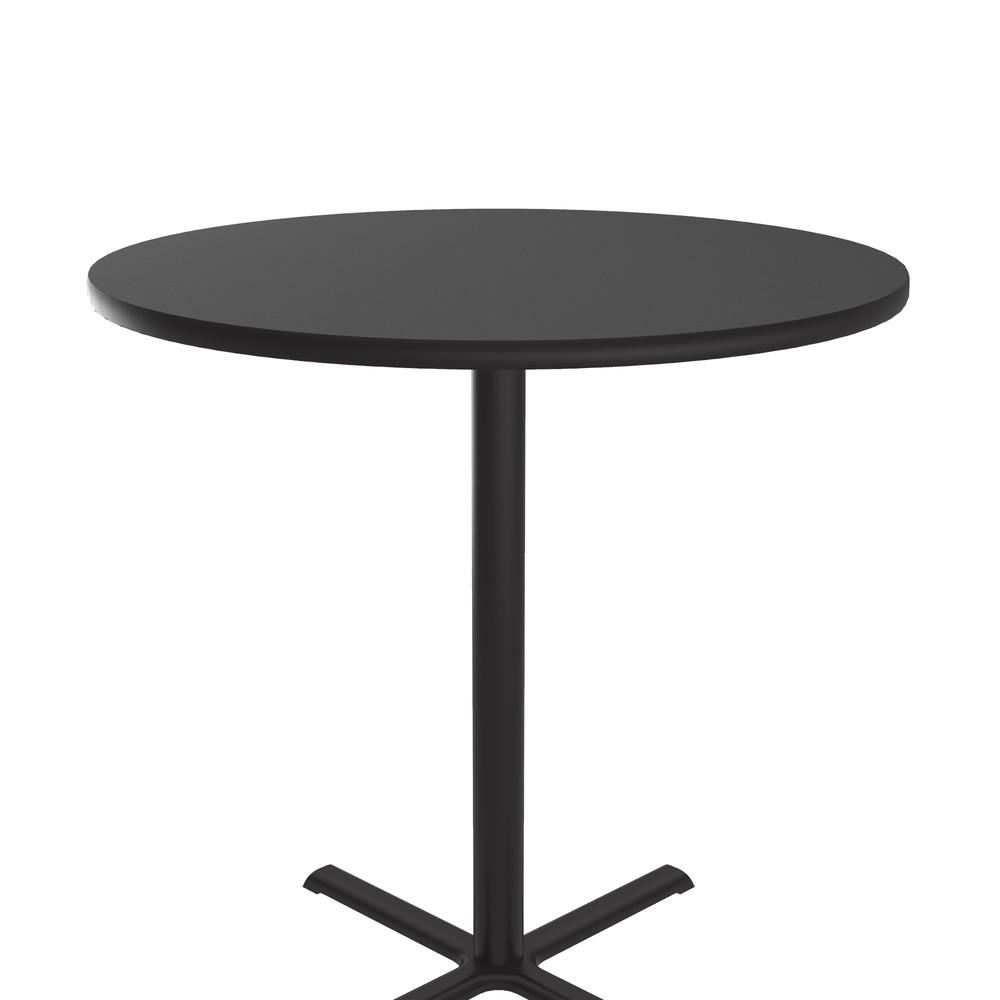 Bar Stool/Standing Height Commercial Laminate Café and Breakroom Table 36x36", ROUND, BLACK GRANITE BLACK. Picture 6