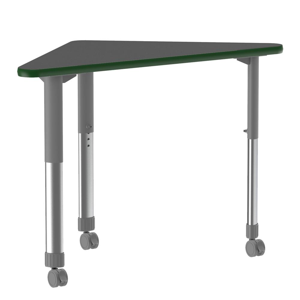 Commercial Lamiante Top Collaborative Desk with Casters 41x23", WING BLACK GRANITE, GRAY/CHROME. Picture 5