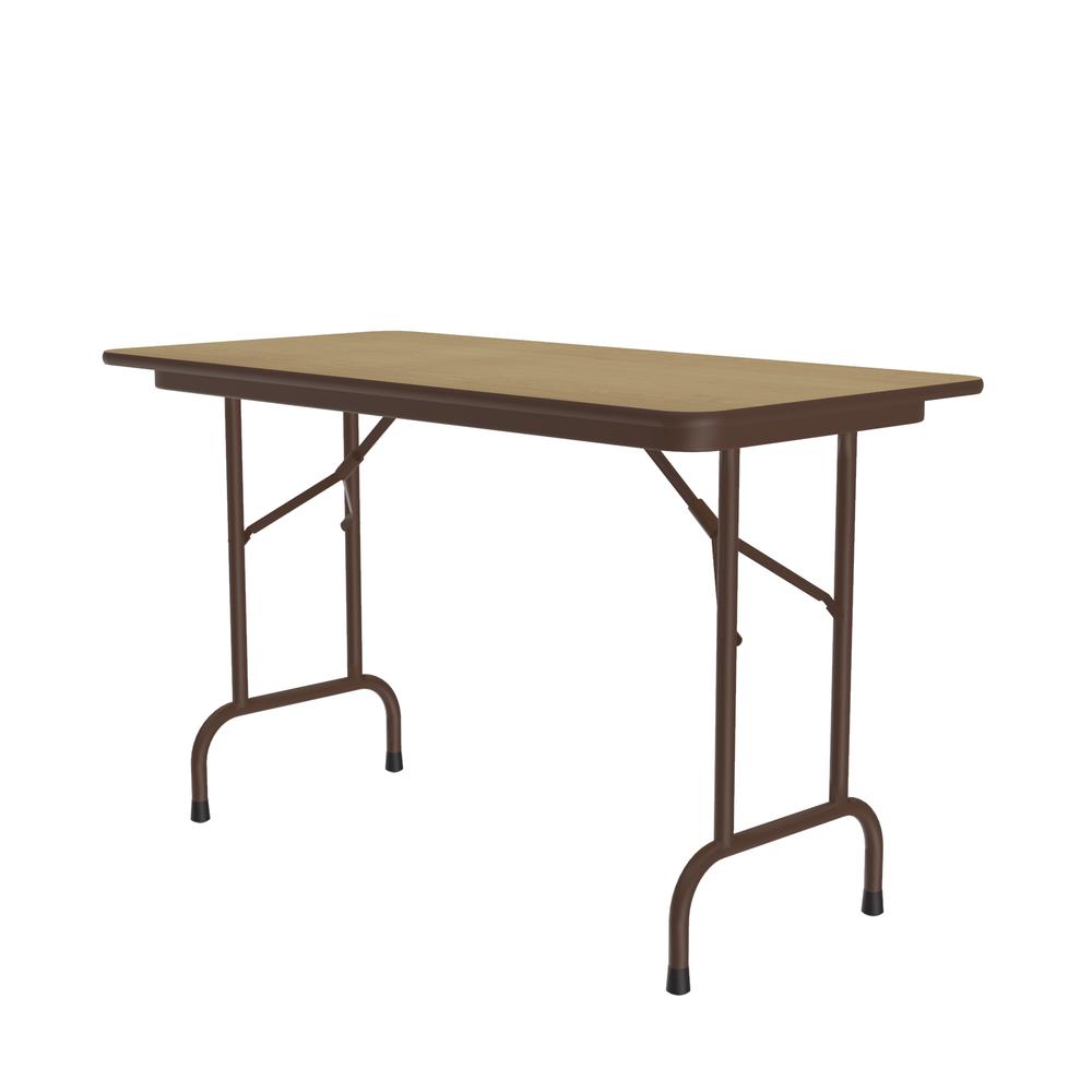 Deluxe High Pressure Top Folding Table, 24x48", RECTANGULAR, FUSION MAPLE BROWN. Picture 7