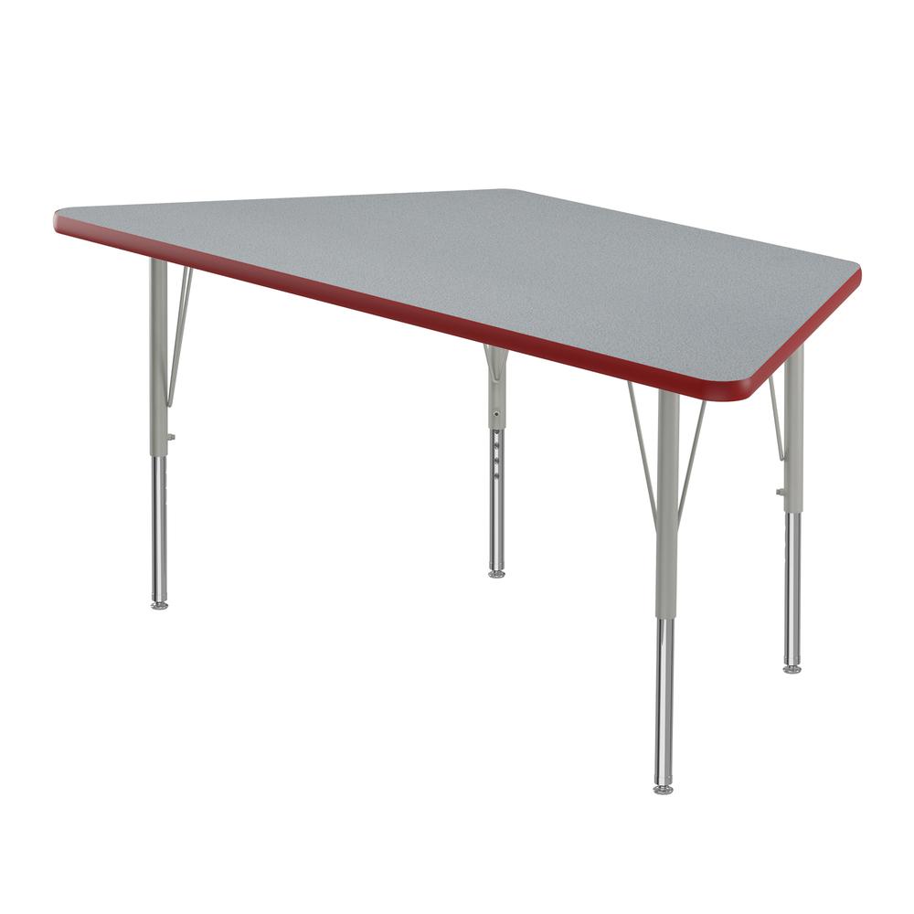 Commercial Laminate Top Activity Tables 30x60" TRAPEZOID, GRAY GRANITE, SILVER MIST. Picture 9