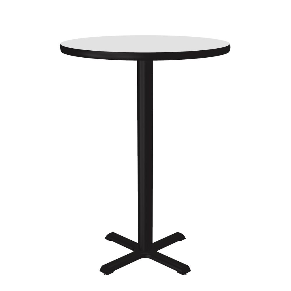 Bar Stool/Standing Height Deluxe High-Pressure Café and Breakroom Table, 24x24" ROUND, WHITE BLACK. Picture 1